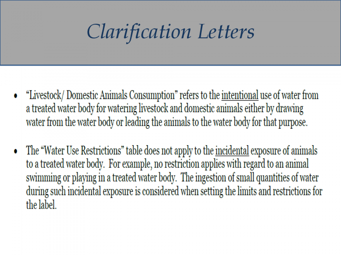 Clarification Letters